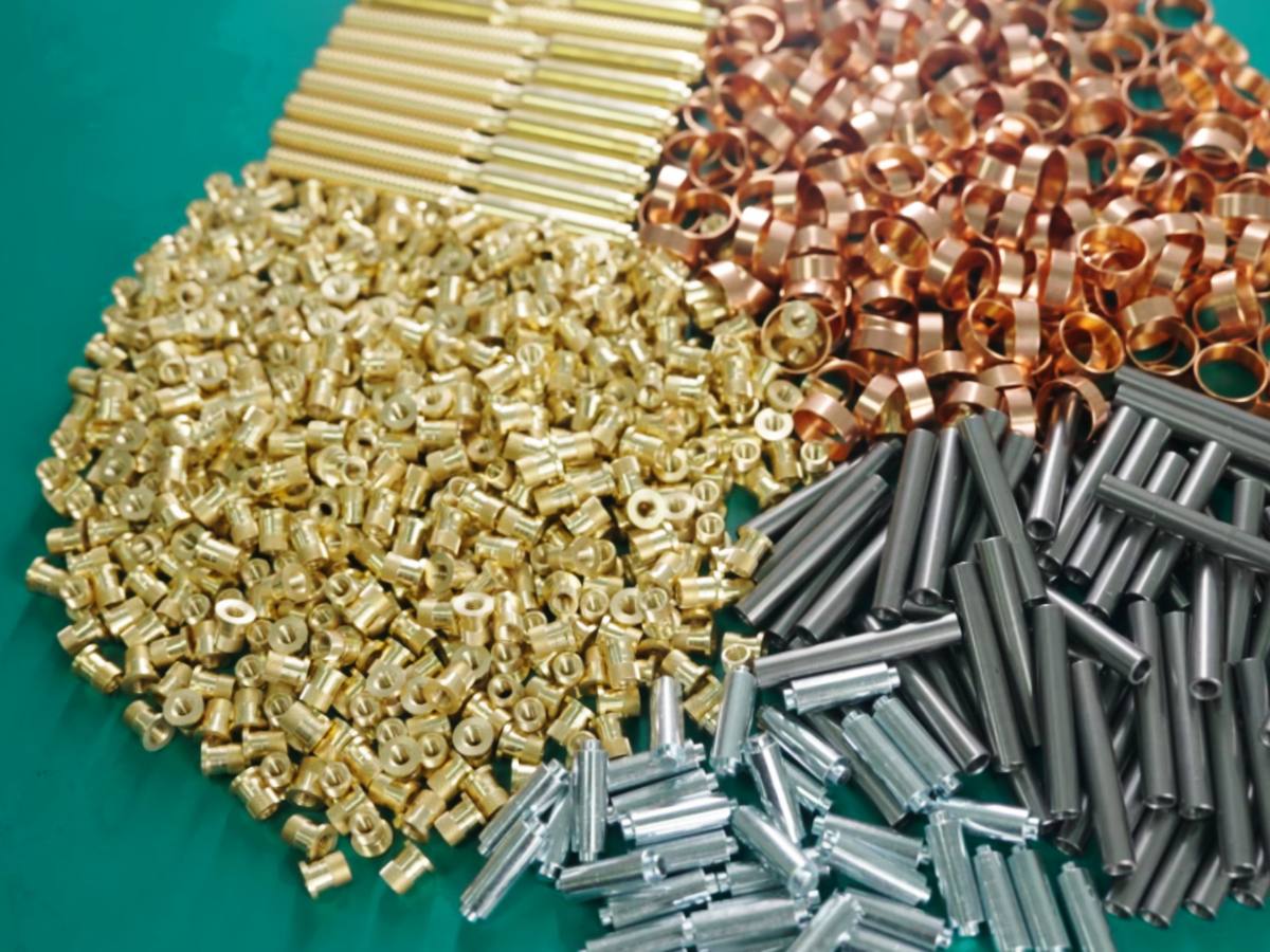 Brass, copper and steel parts